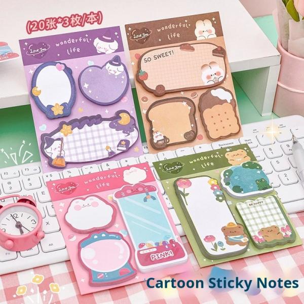 Wholesale Kawaii Panda Animal Sticky Notes Cute Self-Adhesive Memo Pad Colorful Paper Notepad Magnetic Feature for Office Use