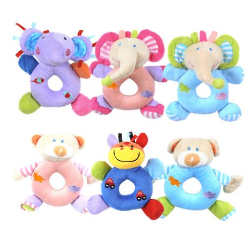 Baby Animal Plush Toys Round Hand Ring Doll Toy Smooth And Soft