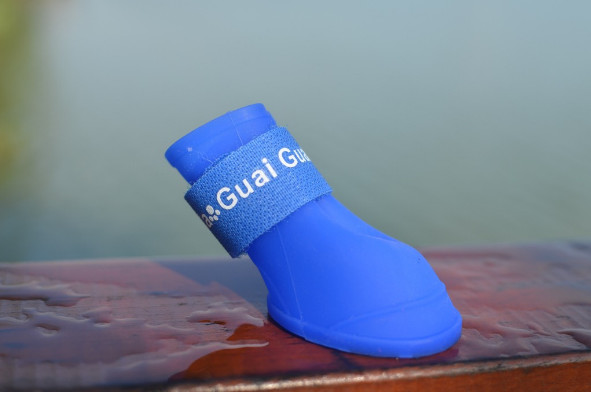 Pet supplies silicone rain boots, non-slip pet shoes, candy color fashion cute dog shoes,red,yellow,pink,black;