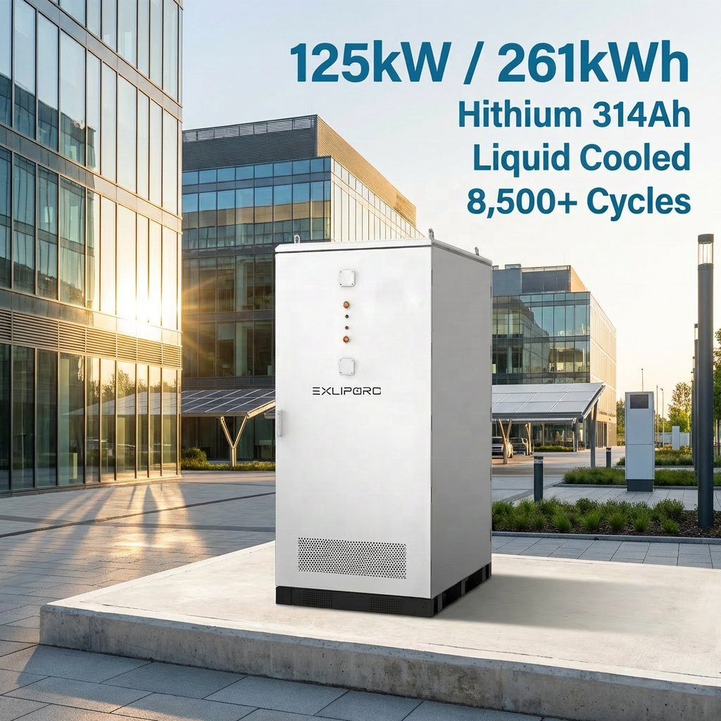 IP55 Liquid Cooled LiFePO4 BESS 125kW/261kWh Industrial Commercial Energy Storage System