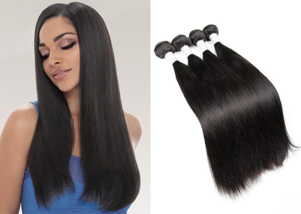 Malaysian Straight Grade 7A Virgin Hair Bundles , Natural Color Non Remy Hair Weave