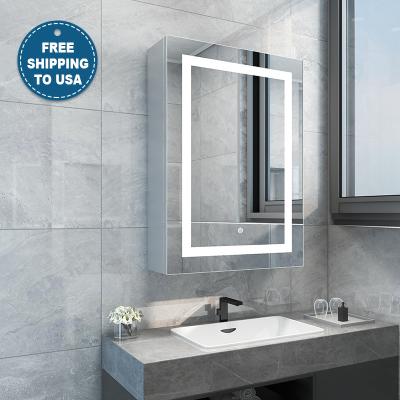 Modern Floating Bathroom Vanity Set com Espelho LED e Light Medicine Cabinet Design