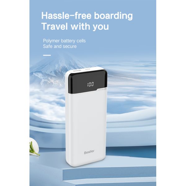 LCD Digital Display Portable Power Bank Fast Charging with Built in 4 Cables 20000mah