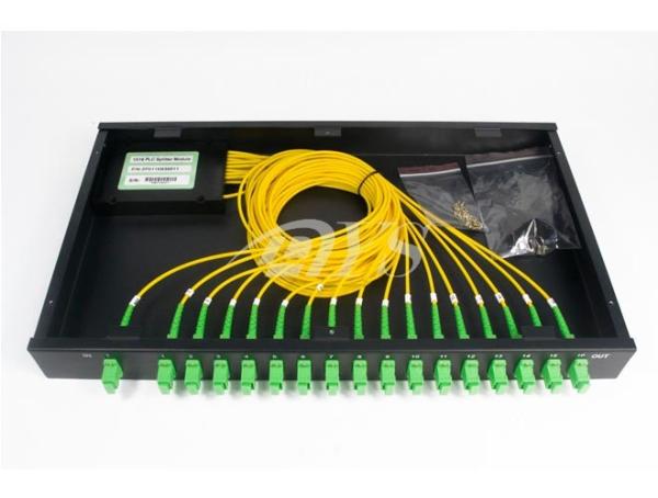 SC/APC 1*16 PLC Optical Fiber Splitter Rack Mount Box Low Excess Loss