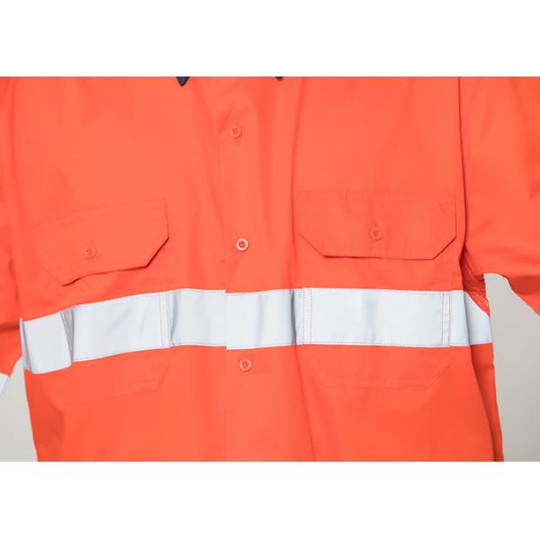 Double Stitching Safety Work Clothes High Visable Orange Jacket Bib Pants Suit