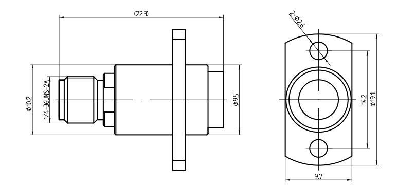 Brass Radio Frequency Adapters DC-18GHz BMA To SMA Adapter 50 Ohm BMA/SMA-KFK3