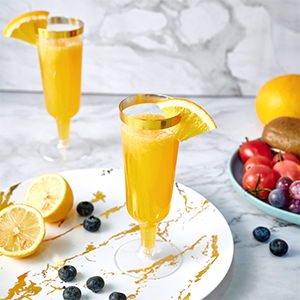 Gold Rim Plastic Champagne Glasses Perfect For Wedding, Thanksgiving Day, Christmas Champagne Flutes Disposable