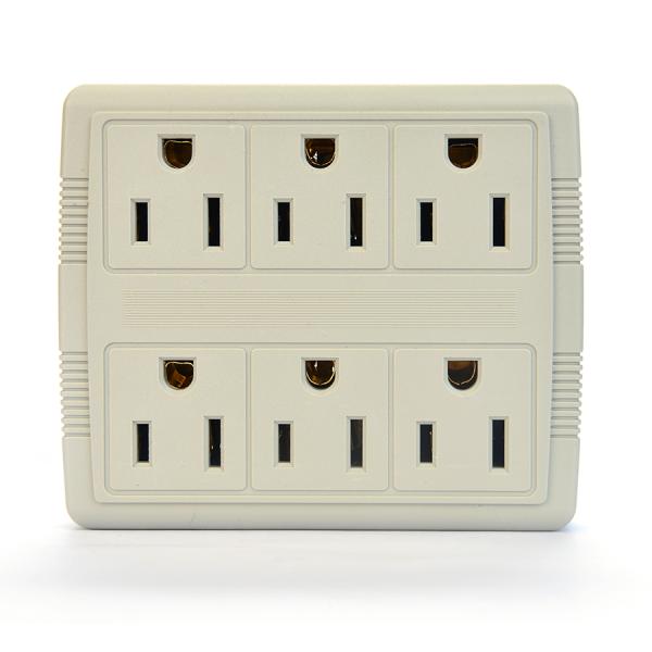 Portable American Standard ETL Socket Adaptor for Mobile Charging 1 Outlets and Self Grounding