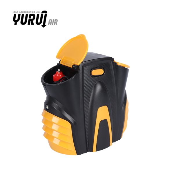 12V Mini Portable Car Tire Air Compressor with LED Light and 5-Minute Inflation for Emergency Use