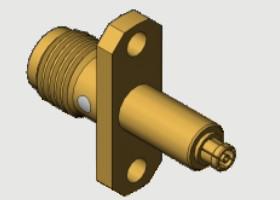 High Frequency DC-18GHz 2 Hole Flange Mount SMA Female to Mini SMP SMPM SSMP Female Adapters with 500V DWV