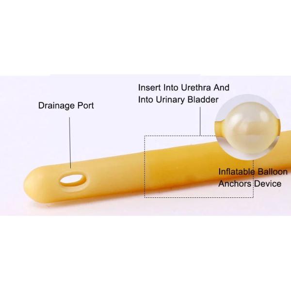 катетера Foley латекса воздушного шара пути 16fr 4 силикон двойного устранимый покрыл