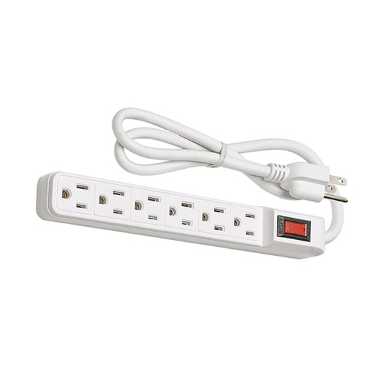 6 outlet Power Strip and Extension Socket With 15A Circuit Breaker Surger Protector Reset Switch