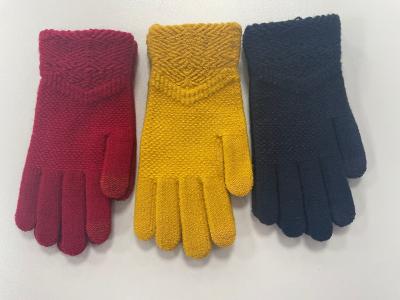 Luvas de tricô de inverno com isolamento acrílico para manter o calor