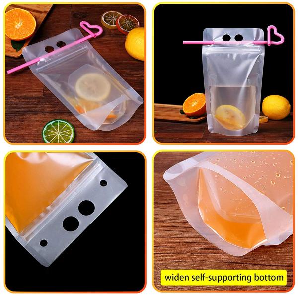 Мешок напитка MBOPP упаковывая ручку Flexiloop мешки напитка 16 oz с соломой