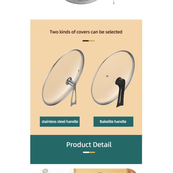 Серебряный варя металл кухни варя стекло лотка покрывает не сковороду ручки