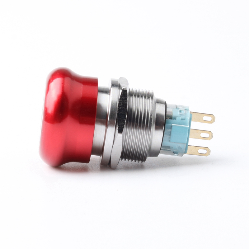 22mm 1NO1NC 3-Pin Stainless Steel 304 Emergency Stop Switch with Turn-Reset Feature Max Voltage 250V