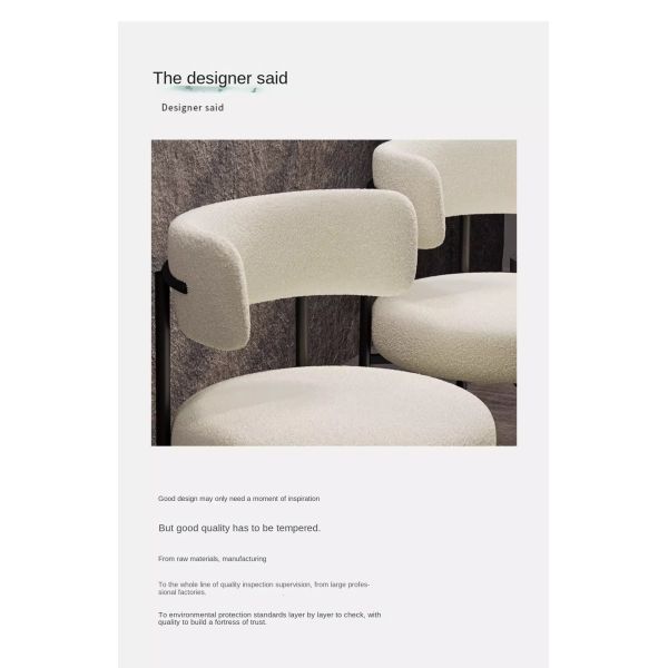 New Style Modern Luxury Fabric Dining Chairs with Metal Legs Comfortable Portable Home Bar & Bedroom Dining Room Furniture