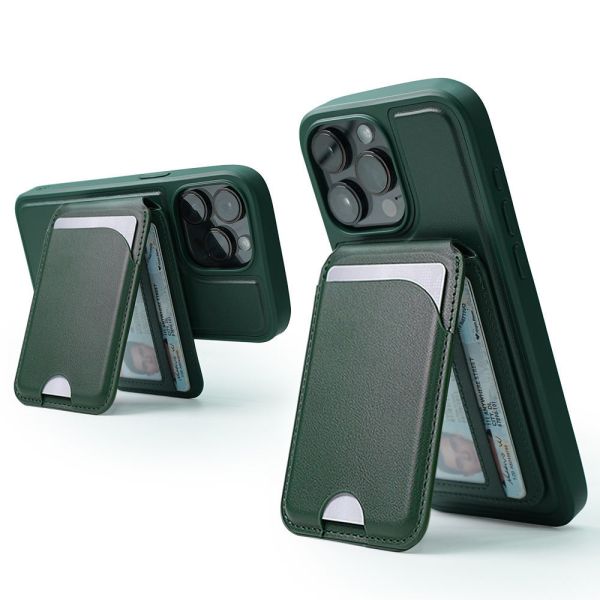 Custom Color PU Leather Card Holders , Leather Phone Case With Wallet And Stand