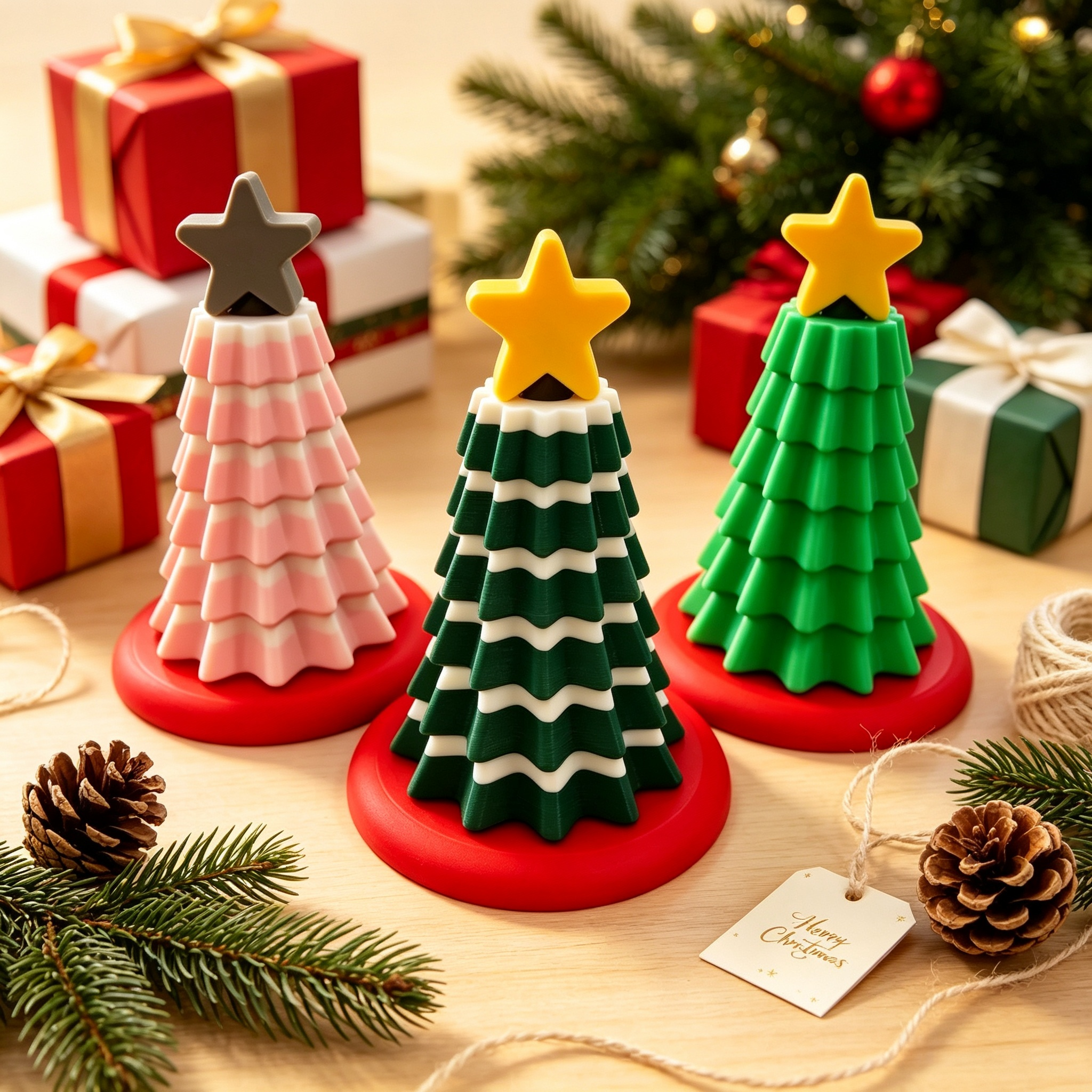 Spiral Twist 3d Print Christmas Decorations PETG Assembleable Christmas Tree Fidget Toy