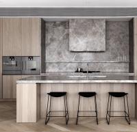 Juego de diseño de gabinetes de cocina de madera completa, lujo de alta gama, blanco, personalizado, melamina, muebles de cocina modernos