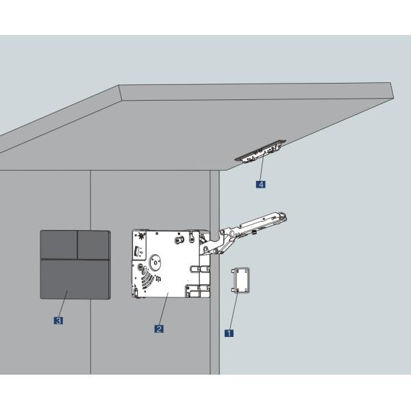 26mm Thickness Cabinet Door Lift System Heavy Duty 6 Directions Adjustment Soft Quiet