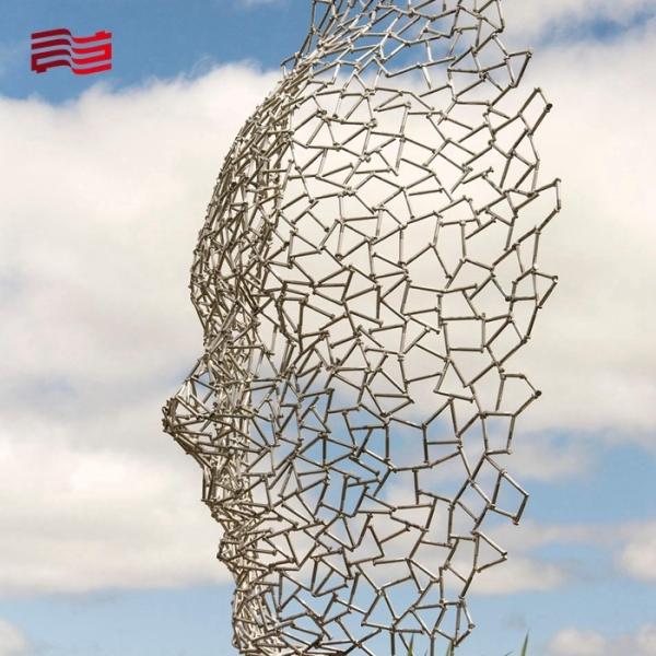 Hand-forged Outdoor Stainless Steel Sculpture Custom Color Large and Abstracted Art
