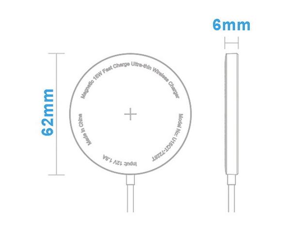U-way Magsafe charger, 15W,Qi, Compatible with iPhone 12,Slim, Super Thin,Magnetic Charging,Fast Wireless