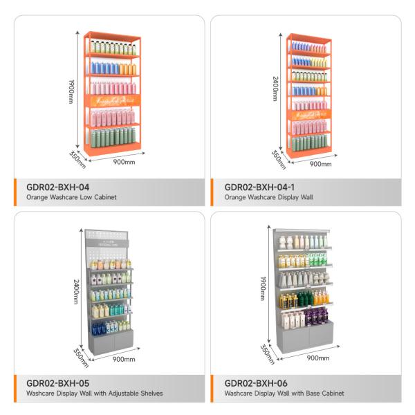 Perfume Display Rack Grey Wooden Counter For Retail Shop Display Furniture And Branding Shop Table