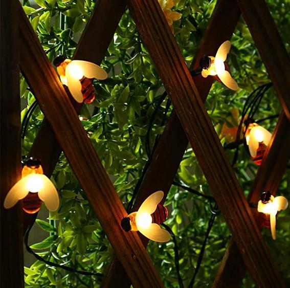 PVC 4 Inches 30LEDs Honey Bees Animal Shaped Solar Garden Lights