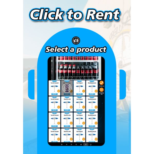 Smart Beach Umbrella Rental Vending Machine with Card Reader for Resorts & Beachfront Venues