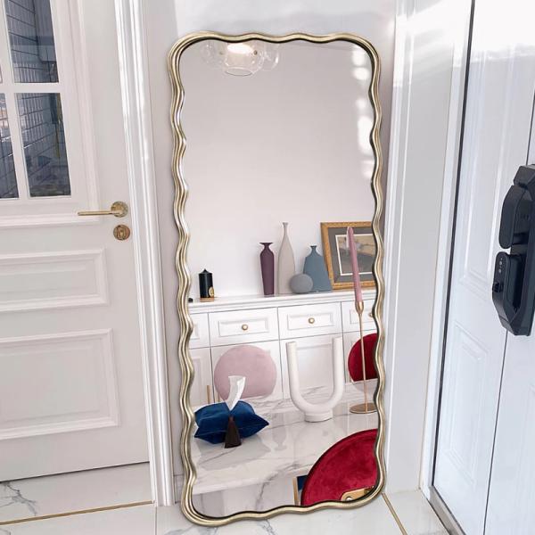 Decorative Bedroom Frameless Floor Length Mirror Wavy cheval