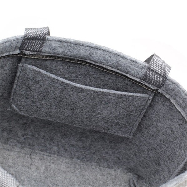 Popular Logo Printed Grey Felt Tote Bag / Personalized Grocery Tote Bags