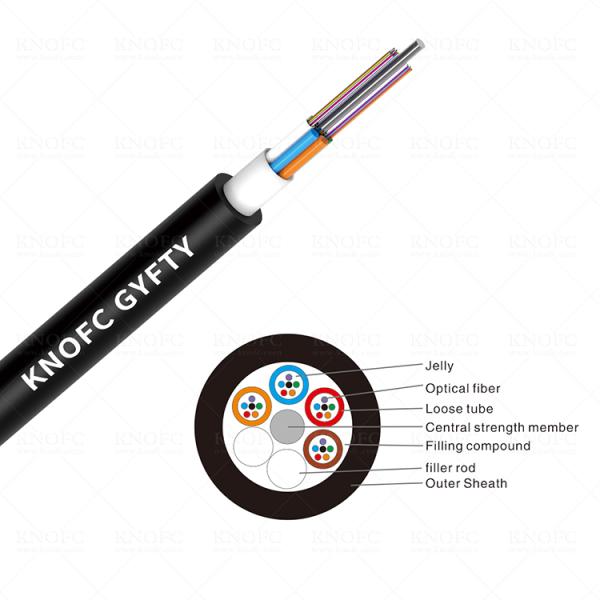 48 Core G652D Non Metallic Duct Aerial GYFTY Optic Fiber Cable