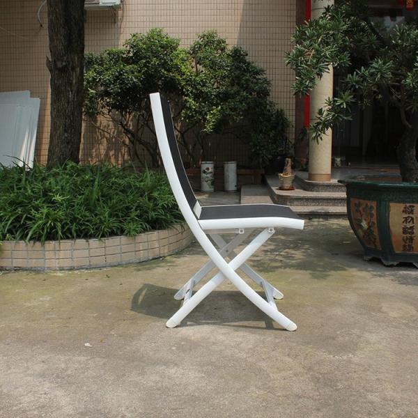 PVC dobrável branco europeu Mesh Back Aluminum Frame da cadeira de sala de estar da praia