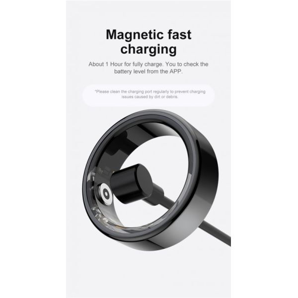 BLE5.0 Smart Ring with IP67 Waterproof and 17mAh Battery Health Tracker for Heart Rate and Sleep Monitoring