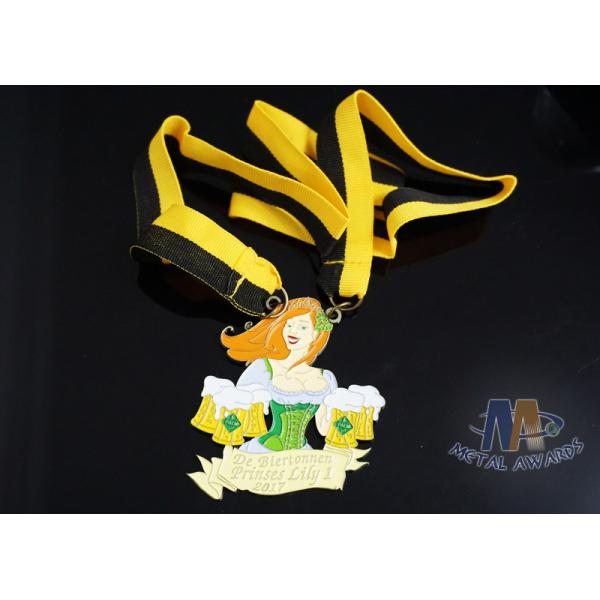 Commercial Kids Metal Medals With Ribbon , Replacement Medals 75mm Size