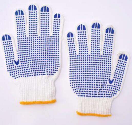 OEM 10 Gauge White Cotton Gloves Cotton Work Gloves With PVC Dots