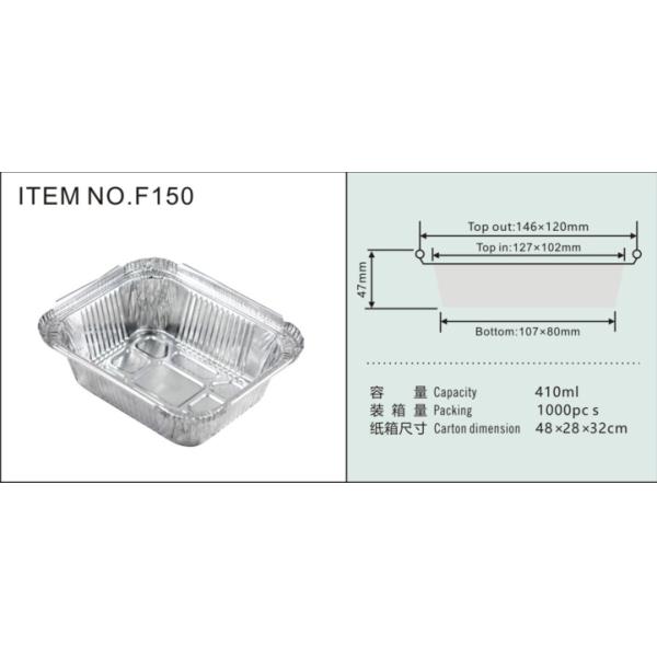 Convenient and Durable Rectangular Silver Aluminum Foil Container for Food Packaging