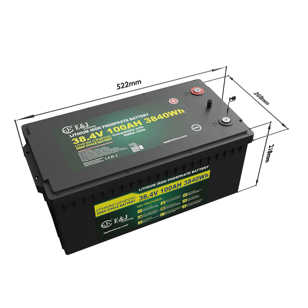 36V 100Ah Smart LiFePO4 Battery Pack With Bluetooth & CANBUS 4000 Cycles For