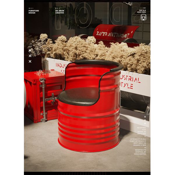 Retro Oil Drum Furniture Commercial Industrial Oil Drum Sofa Durable For Outdoor KTV Milk Tea