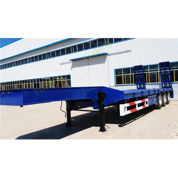 Carbon Steel 60t Semi Low Bed Trailer And Truck With Tractor Horse