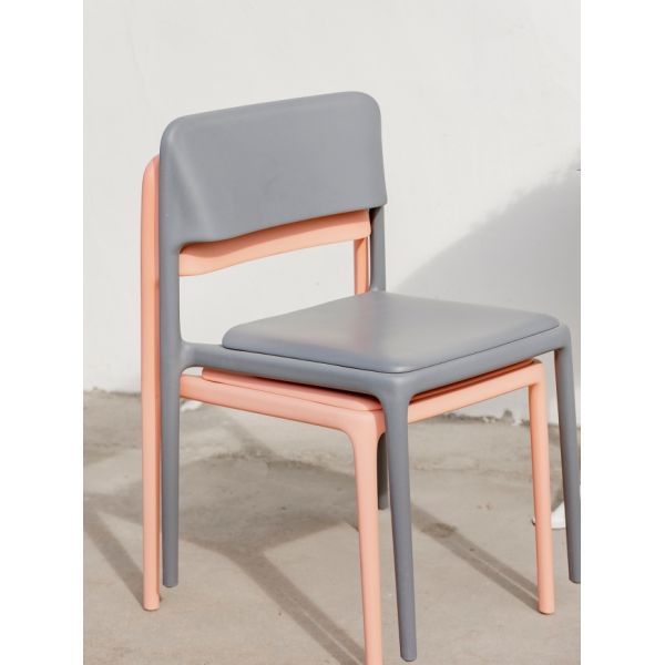 Ergonomic Restaurant Chair And Table One Piece Padded Cushion Molded PP Chair