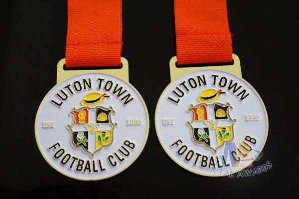 Custom Metal Zinc Alloy Football Medals Soft Enamel with Europe Printing Ribbon