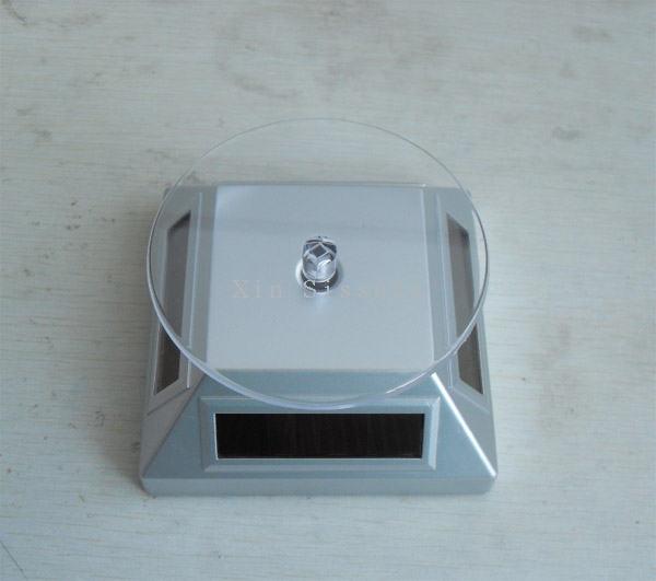 OEM / ODM customed logo 360 degree sliver Solar rotary display with battery hole