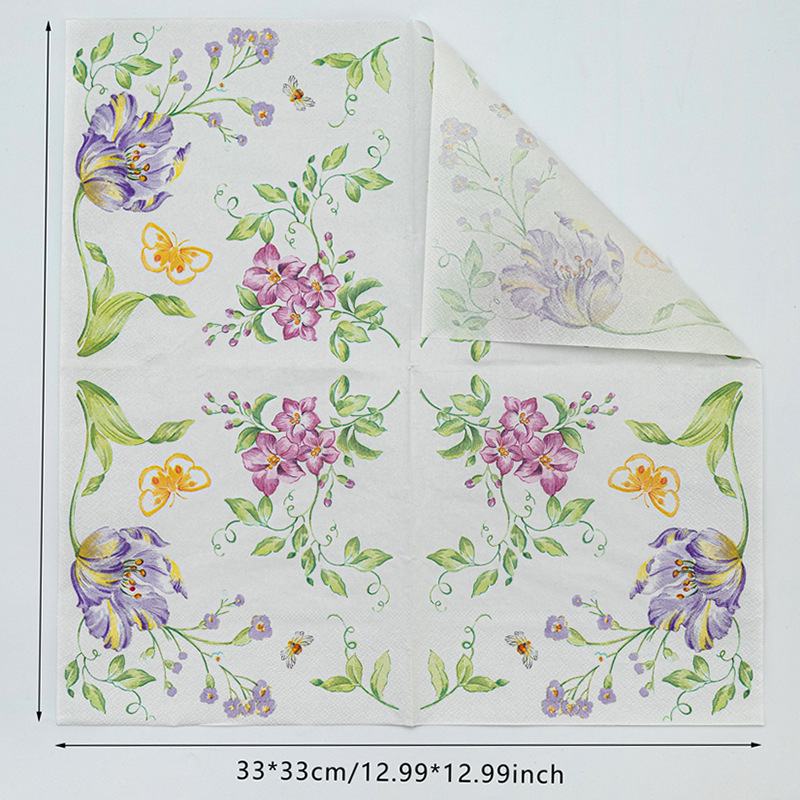 Colorful Eco Printed Napkins Custom Multi Color Printing Hotels Parties Commercial Use