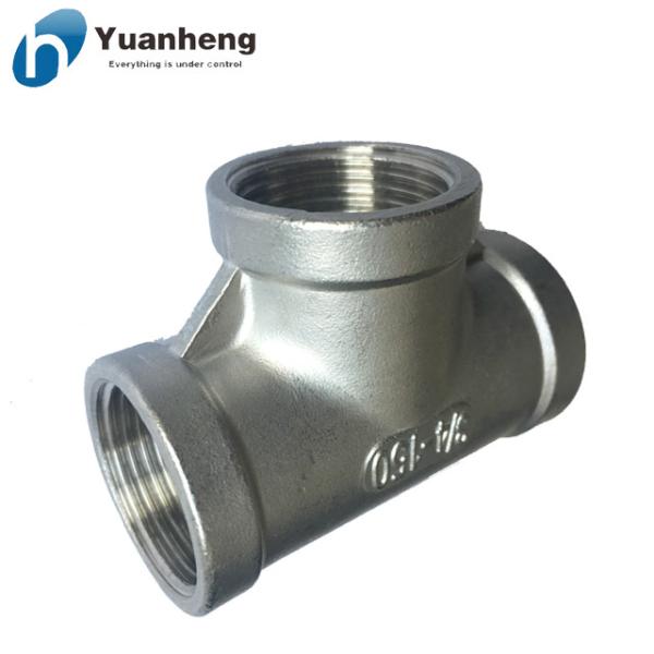 Stainless Steel Pipe Fitting  Tee with 1.4408 BSP Threaded from 1/2 Inch to 4  Inch