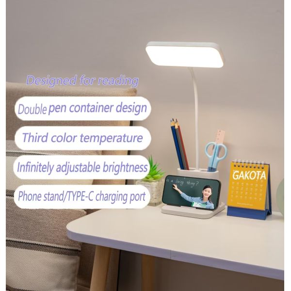 LED Desk Lamp with Pen Holder - Eye Protection Study Light for Student Dormitory Gift Wholesale Night Light