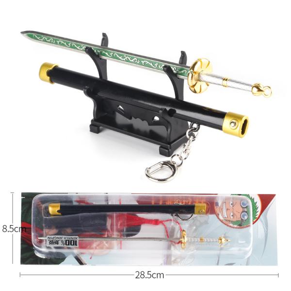 Zinc Alloy 3D One Piece Seven Star Sword Press To Eject Mini Katana Casting