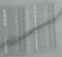 Bouteille en verre avec aiguille d'eau légère emballage en ampoule en plastique à l' intérieur du bac d'injection de poudre lyophilisée ampoule liquide orale
