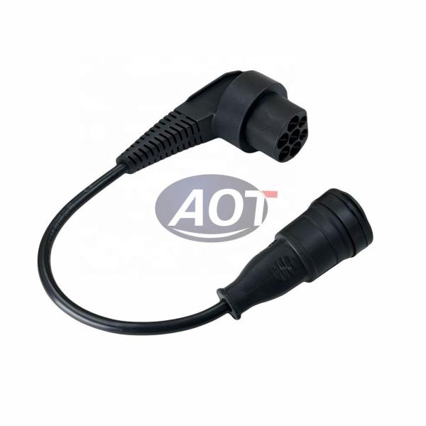 Black EV Adapter Type 2 Male 16A 1 Phase 1 Schuko Socket 0 5M Charger Cable for Electric Motorcycle Anti Theft Cable Black